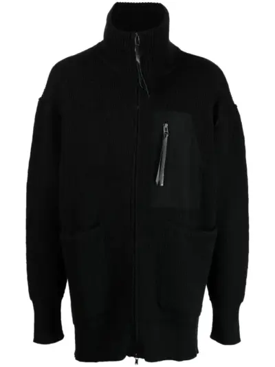 The Viridi-Anne long-sleeve knitted cardigan - Black