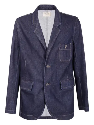 Uma Wang buttoned patch-pocket denim jacket - Blue