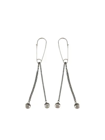 WERKSTATT:MÜNCHEN safety-pin chain earrings - Silver