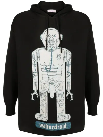 Walter Van Beirendonck Pre-Owned Walterdroid knitted hoodie - Black