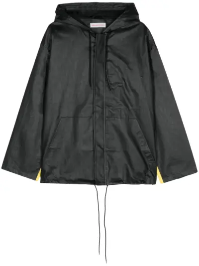 Walter Van Beirendonck Stop logo-print hooded jacket - Black