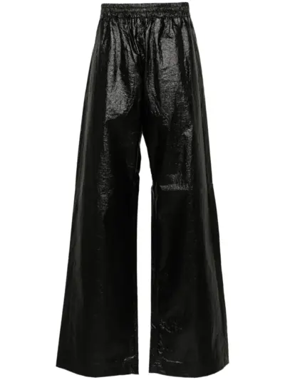 Walter Van Beirendonck embroidered-logo trousers - Black