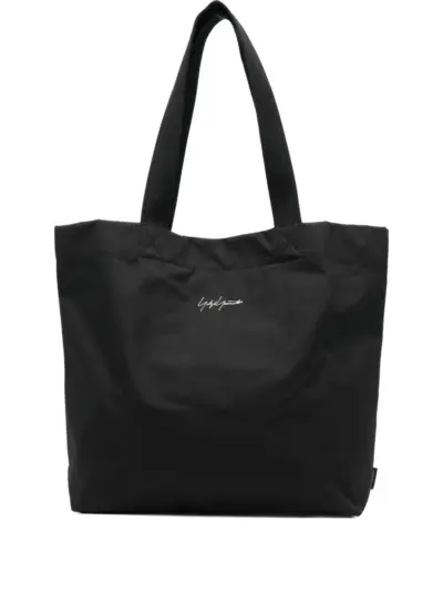 Y-3 logo-embroidered tote bag - Black