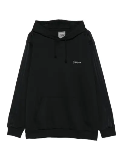 Y-3 stripe-detail hoodie - Black