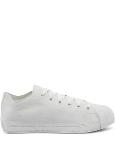 Y-3 suede leather lace-up sneakers - White