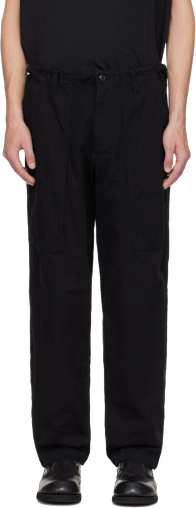 YOHJI YAMAMOTO Black BS Katsuragi Hem Zip Painter Trousers