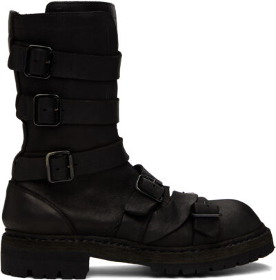 YOHJI YAMAMOTO Black Leather Big Daddy Boots