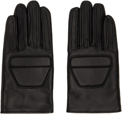 YOHJI YAMAMOTO Black Padded Short Gloves