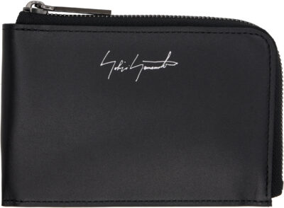 YOHJI YAMAMOTO Black Plain Wallet