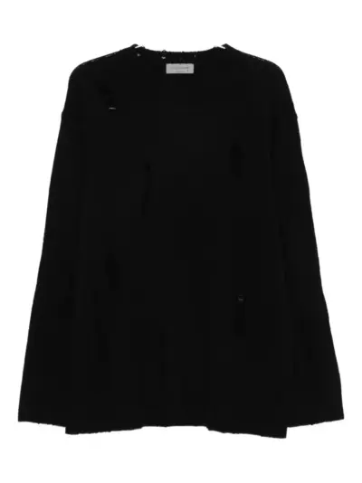 Yohji Yamamoto distressed wool sweater - Black