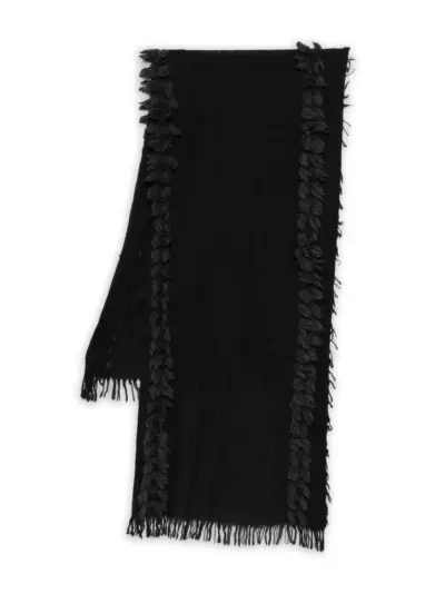 Yohji Yamamoto fringed wool scarf - Grey