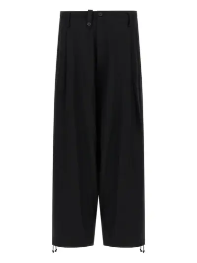 Yohji Yamamoto pleated drawstring trousers - Black