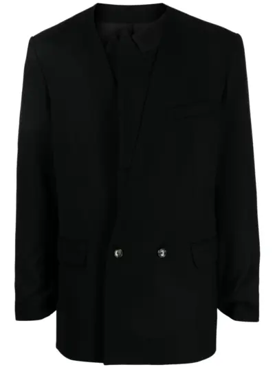 marina yee Erza asymmetric-edge blazer - Black