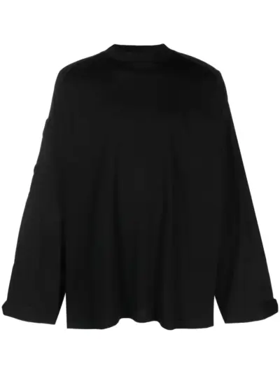 032c multiple-patches organic cotton sweatshirt - Black