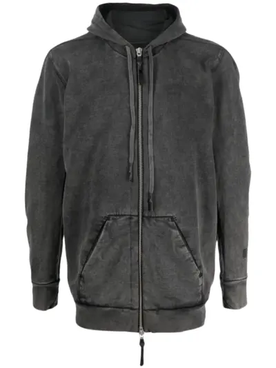 11 By Boris Bidjan Saberi faded long-sleeved cotton hoodie - Grey