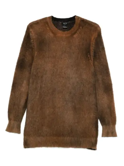 Avant Toi brushed crew-neck sweater - Brown