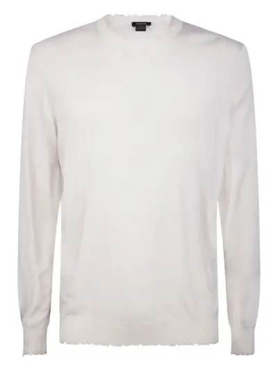 Avant Toi frayed-edge sweater - White