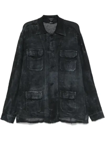 Avant Toi knitted shirt jacket - Blue