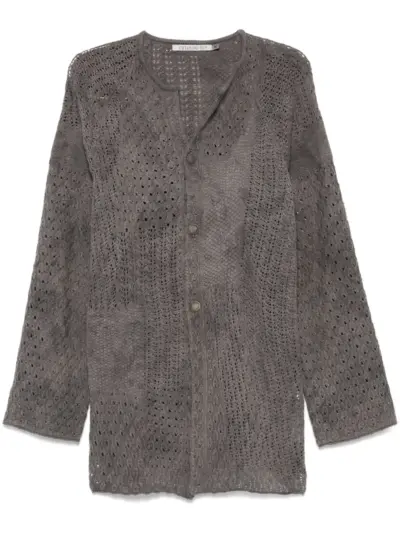 CHIAHUNG SU open-knit cardigan - Grey
