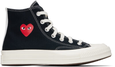 COMME des GARÇONS PLAY Black Converse Edition Chuck 70 OG Single Heart Sneakers