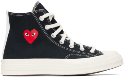 COMME des GARÇONS PLAY Black Converse Edition Chuck 70 Small Heart Sneakers
