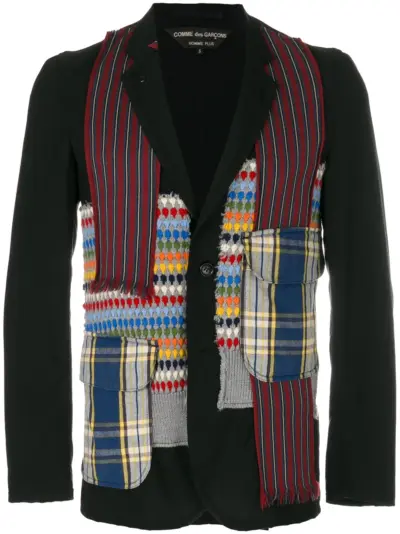 Comme Des Garçons Pre-Owned patchwork blazer - BLACK/MULTICOLOR