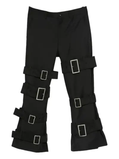 Comme Des Garçons Shirt buckle-fastening belted trousers - Black