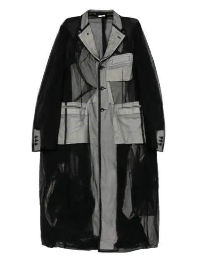 Comme des Garçons Homme Plus tulle cloth coat - Black