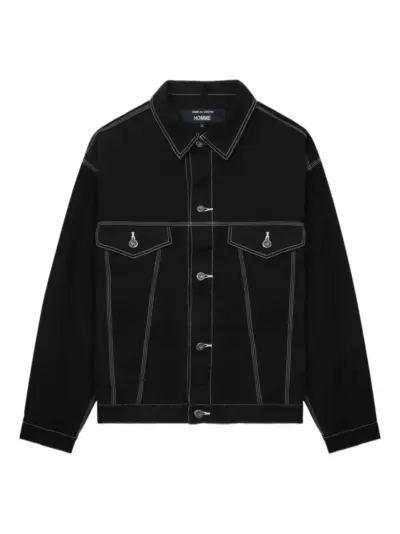 Comme des Garçons Homme contrast-stitching denim jacket - Black