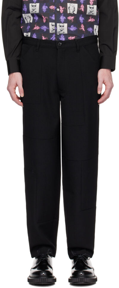 Comme des Garçons Shirt Black Paneled Trousers
