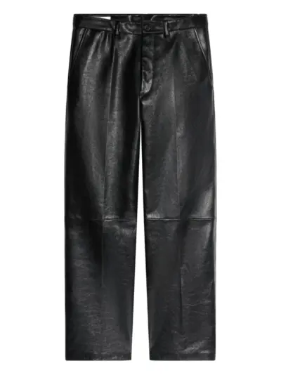 DRIES VAN NOTEN leather trousers - Black