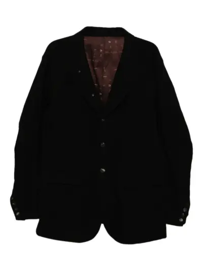 Devoa button-embellished wool blazer - Black