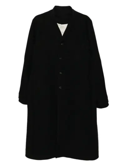 Devoa buttoned wool coat - Black