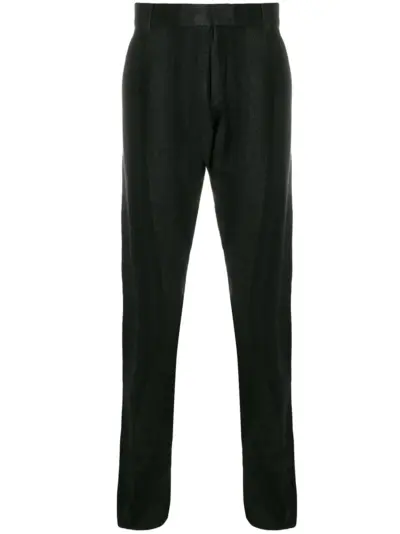 Devoa striped straight-leg trousers - Black