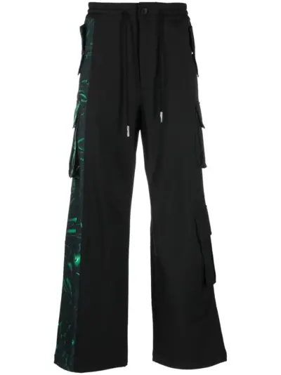 Feng Chen Wang graphic logo track pants - Black
