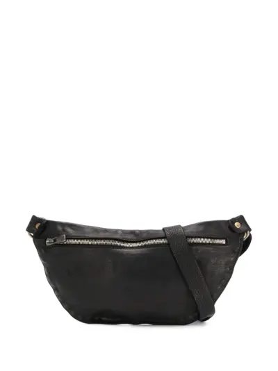 Guidi cracked-effect belt bag - Black