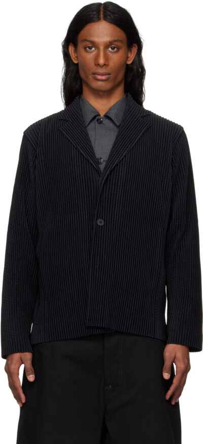 HOMME PLISSÉ ISSEY MIYAKE Black Outer Mesh Blazer