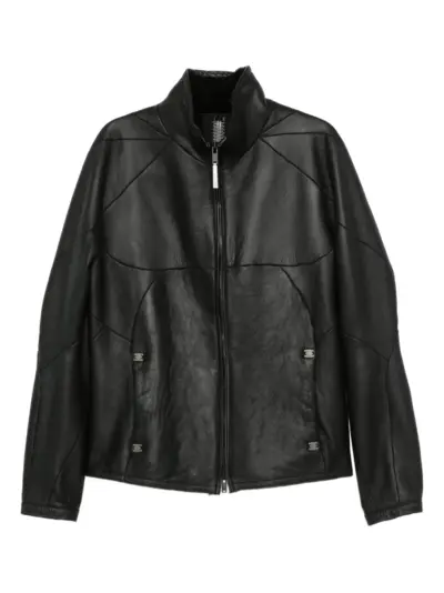 Isaac Sellam Experience panelled zip-front leather jacket - Black