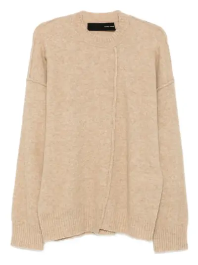 Isabel Benenato asymmetric-seam crew-neck sweater - Neutrals