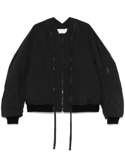 Isabel Benenato decorative-zip bomber jacket - Black