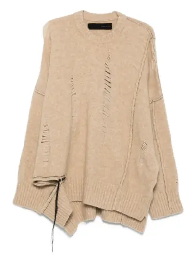 Isabel Benenato distressed detail sweater - Neutrals
