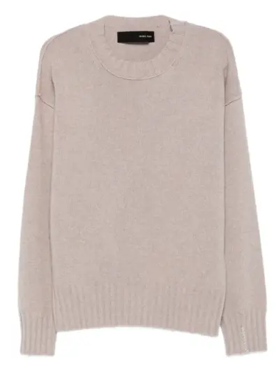 Isabel Benenato frayed-edge cashmere sweater - Neutrals