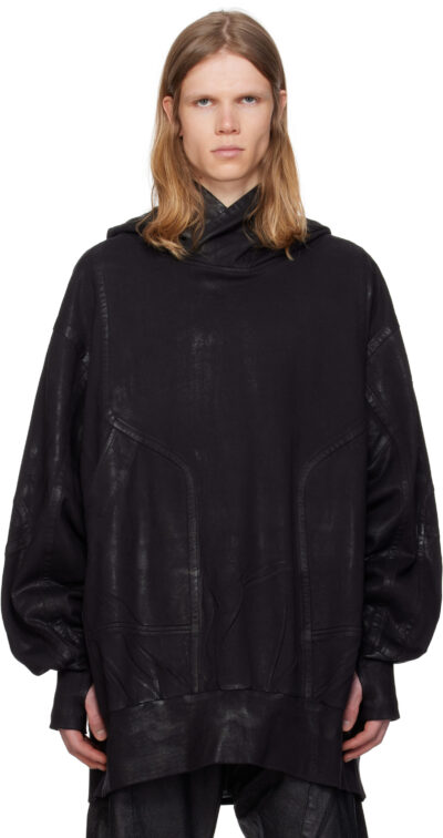 Julius Black Coated Ilium Hoodie