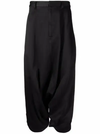 Julius drop-crotch detail shorts - Black