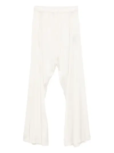Julius pintuck-detail trousers - White