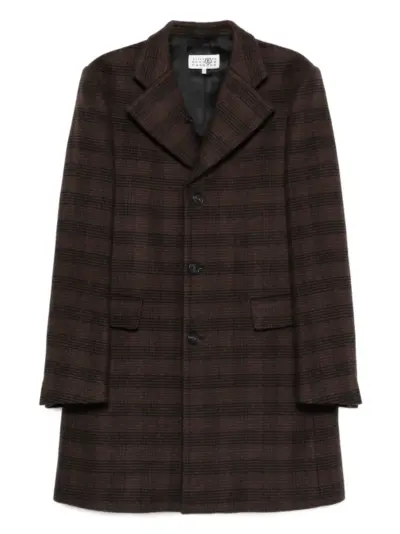 MM6 Maison Margiela checkered coat - Brown