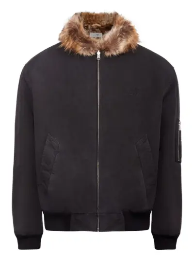 MM6 Maison Margiela fur-collar cotton jacket - Black