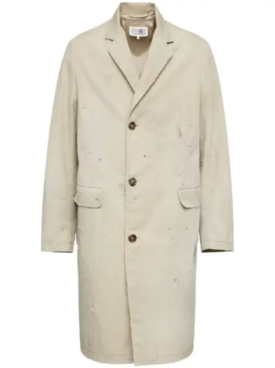 MM6 Maison Margiela paint-splatter coat - Neutrals