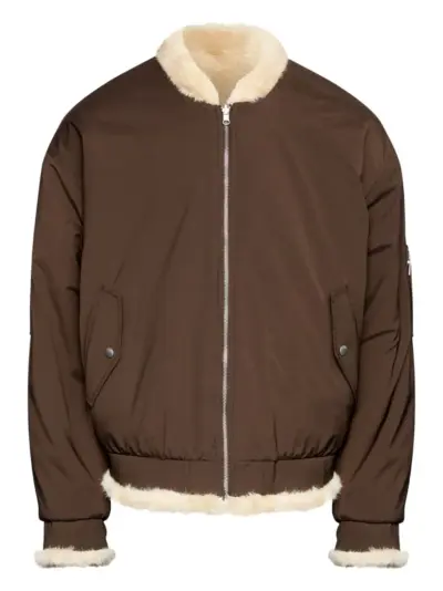 MM6 Maison Margiela shearling-lining bomber jacket - Brown