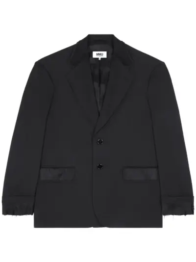 MM6 Maison Margiela stitch-detail single-breasted blazer - Black